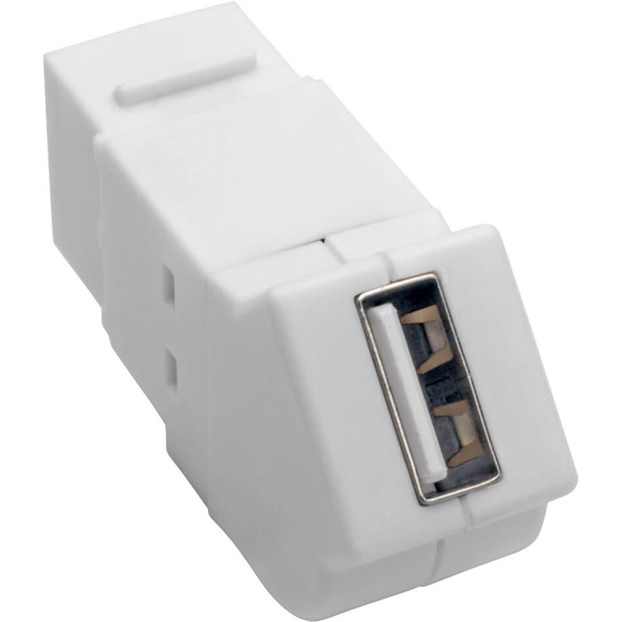 Tripp Lite by Eaton USB 2.0 All-in-One Keystone/Panel Mount Angled Coupler (F/F), White