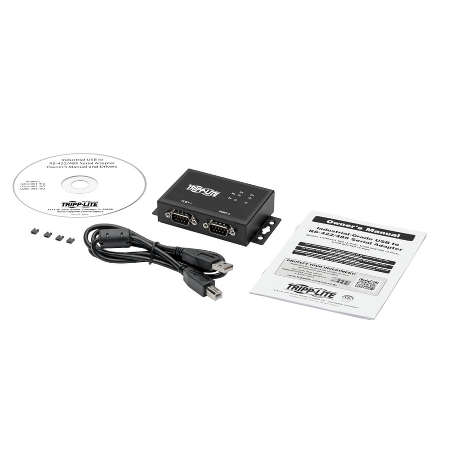 Tripp Lite 2-Port RS-422/RS-485 USB to Serial FTDI Adapter with COM Retention (USB-B to DB9 F/M)