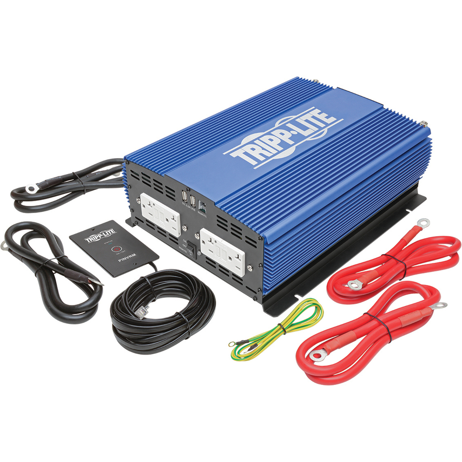 Tripp Lite by Eaton 2000W Heavy-Duty Industrial-Strength Mobile Power Inverter with 4 AC/2 USB - 2.0A/Battery Cables Remote