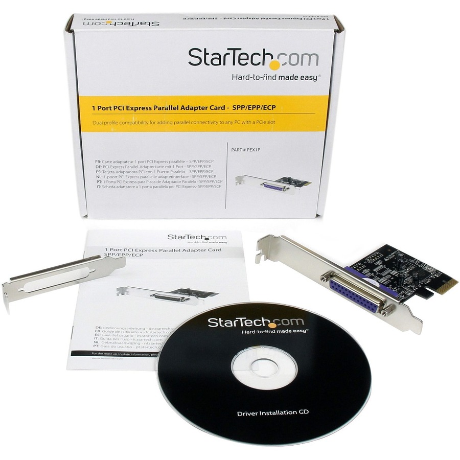 StarTech.com 1-Port Parallel PCIe Card, PCI Express to Parallel DB25 LPT Adapter Card, Desktop Expansion Controller for Printer, SPP/ECP