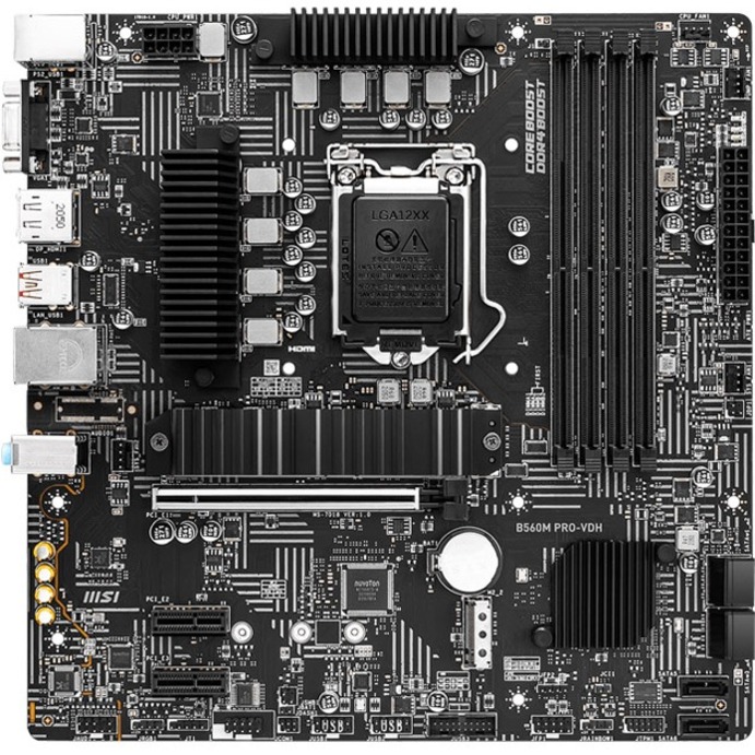 MSI B560M PRO-VDH Desktop Motherboard - Intel B560 Chipset - Socket LGA-1200 - Intel Optane Memory Ready - Micro ATX