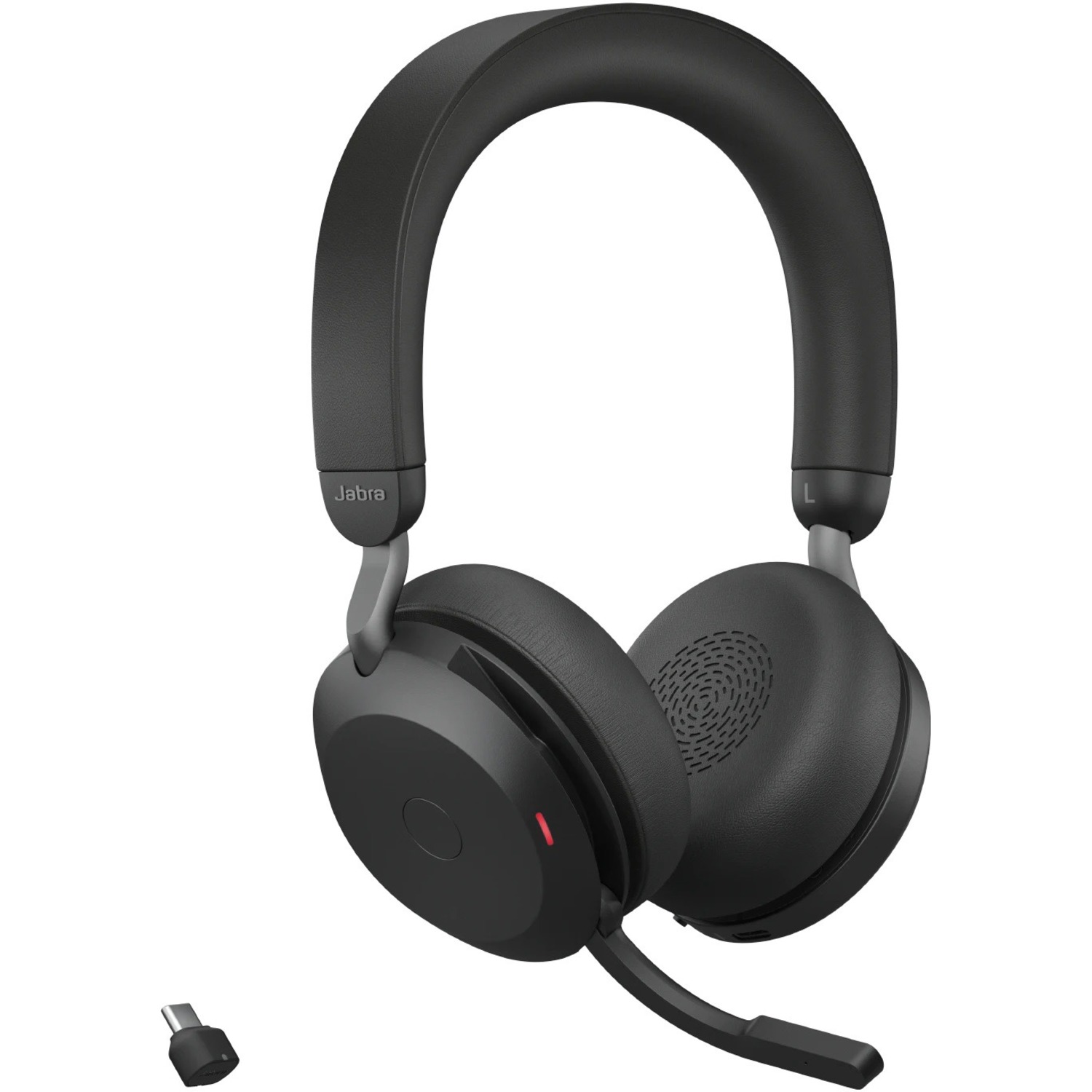Jabra Evolve2 75 Wireless On-ear Stereo Headset - USB-C - Unified Communication - With Charging Stand - Black - Binaural - Ear-cup - 3000 cm - Bluetooth - 20 Hz to 20 kHz - MEMS Technology Microphone - Noise Cancelling