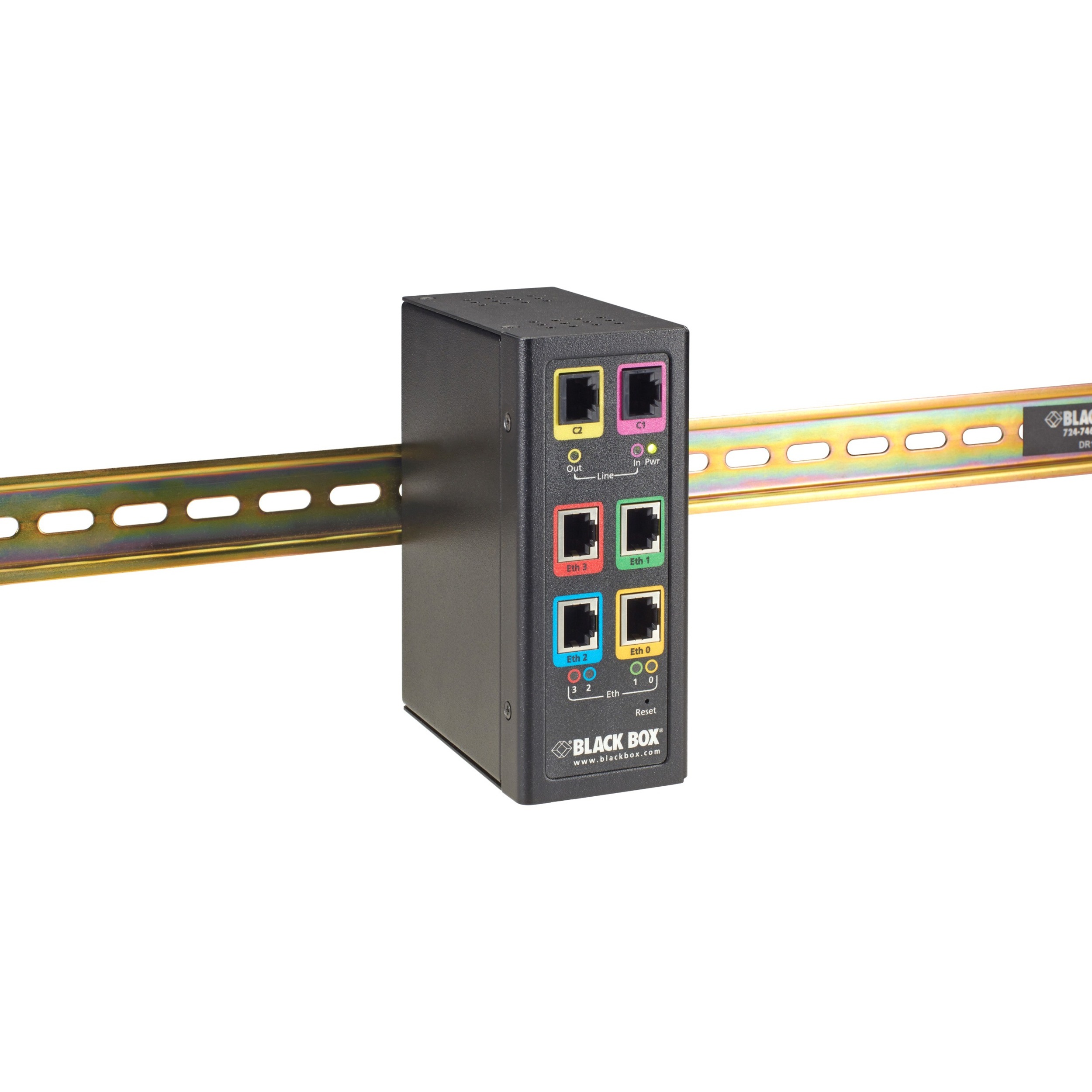 Black Box Industrial Ethernet Extender Multi-Drop Unit - G-SHDSL 2-Wire, 15-Mbps