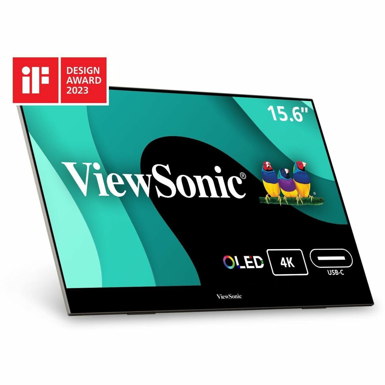 ViewSonic VX1655-4K-OLED - 15.6" 4K UHD OLED Portable Monitor w/ 60W USB-C, mini HDMI, 100% DCI-P3 - 400 cd/m²