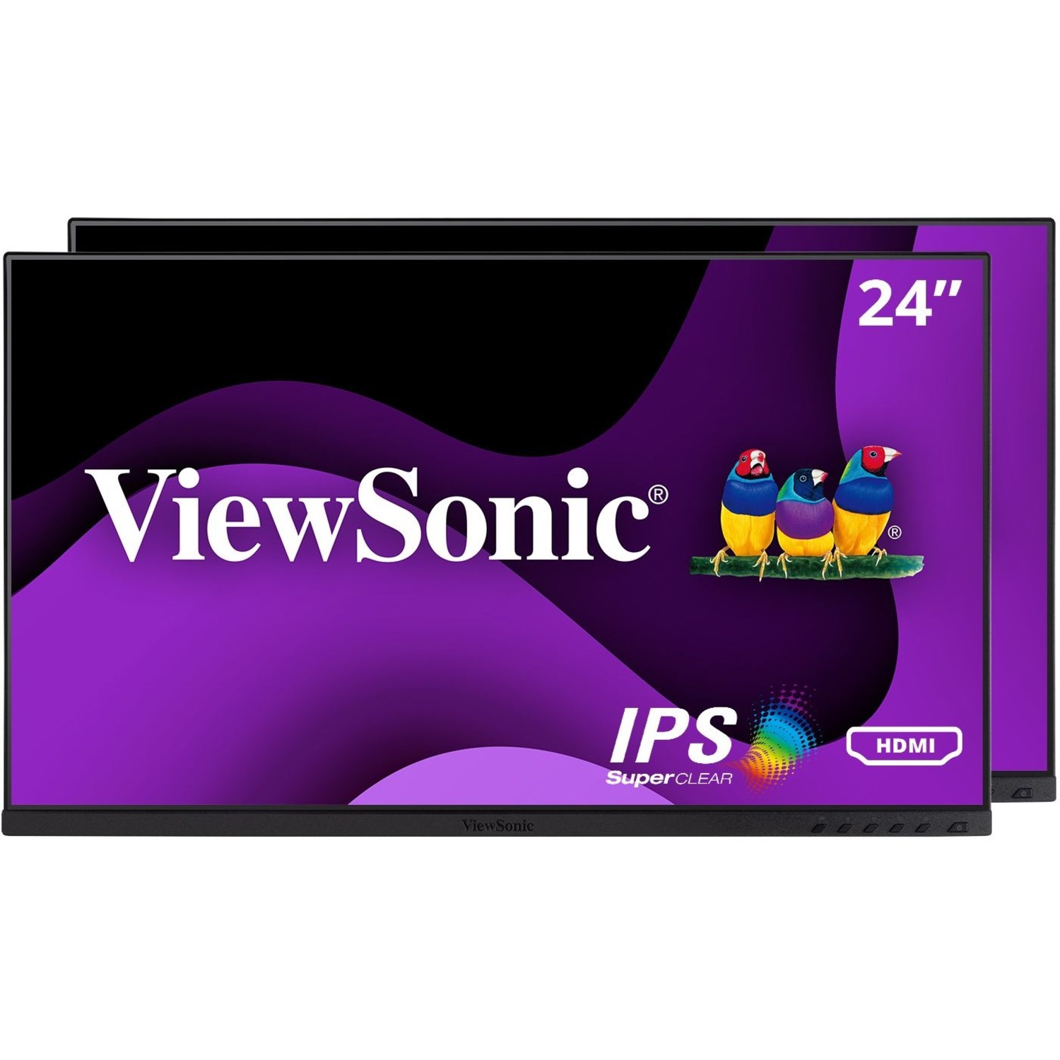ViewSonic VG2448A-2_H2 24 Inch Dual Pack Head-Only 1080p IPS Monitor with Ultra-Thin Bezels, HDMI, DisplayPort, USB, and VGA for Home and Office