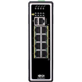 Tripp Lite by Eaton 8-Port Managed Industrial Gigabit Ethernet Switch - Layer 2, 1 Gbps, PoE+ 30W, -40 to 75C, DIN Mount - TAA Compliant