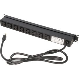15AMP POWER STRIP WITH 6FT CORD. 8 RECEPTICLES REAR FACING. NEMA 5-15 PLUS AND R