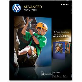 HP ADVANCED PHOTO PAPER, GLOSSY, 8.5X11, 50 CT. CASE PACK QTY 5