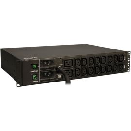 Tripp Lite by Eaton PDU 5.5kW Single-Phase Local Metered PDU 208/230V Outlets (16 C13 & 2 C19) L6-30P 12 ft. (3.66 m) Cord 2U Rack-Mount TAA
