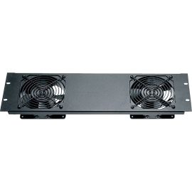 Middle Atlantic QFP Series 3RU Quiet Fan Panel - 100CFM - Black Brushed and Anodized