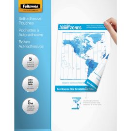 Fellowes Self-Adhesive Pouches - Letter, 5mil, 5 pack
