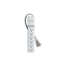 Belkin 6 Outlet Home/Office Surge Protector - Rotating Plug - 6 foot Cable -White - 720 Joules