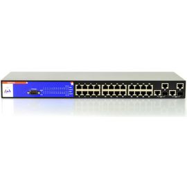 24 PORT 10/100 + 2 PORT 1000 + 2 PORT 1000/SFP STACKABLE MANAGED LAYER 2 SWITCH