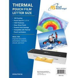 RF05LETR0100 Letter Size 5mil Thick Thermal Laminating Pouches in a 100 Pack