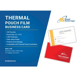 Royal Sovereign laminating pouch film - Business Card Size 2-1/4