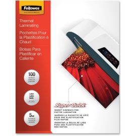 Fellowes Glossy SuperQuick Pouches - Letter, 5 mil, 100 pack