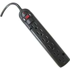 6 OUTLET POWER STRIP 525 6 FT CORD BLACK
