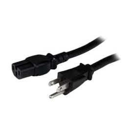 POWER CORD 5/15P TO C19, 14AWG, 15AMP, 125V, SJT JACKET, BLACK, 3FT, 5-15P - C19