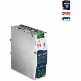 TRENDnet 120 W Single Output Industrial DIN-Rail Power Supply, Extreme -25 to 70 C (-13 to 158 F) Operating Temp, Power Supply 120W, DIN-Rail Mount, Overload Protection, Silver, TI-S12048