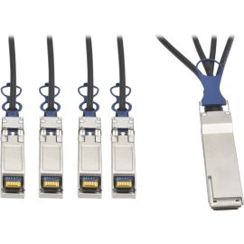 Eaton Tripp Lite Series QSFP+ to 10 GbE SFP+ Passive DAC Breakout Cable (M/M), QSFP+ to (x4) SFP+, Compatible to Cisco QSFP-4SFP10G-CU1M, 1M (3.28 ft.)