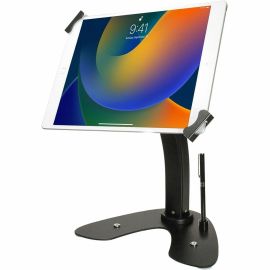 CTA Universal Dual Security Kiosk with Locking Holder and Anti-Theft Cable for 7-13 Inch Tablets (Black)