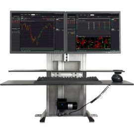 ELECTRIC POWERED SIT STAND FOR 4 MONITORS (IN A ROW UP TO 24 DISPLAYS) WITH QUIC