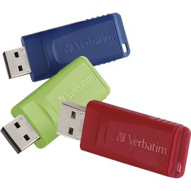32GB Store 'n' Go USB Flash Drive - 3pk - Red, Green, Blue
