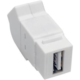 Tripp Lite USB 2.0 All-in-One Keystone/Panel Mount Angled Coupler (F/F), White