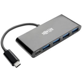 Tripp Lite 4-Port USB-C Hub with Power Delivery USB-C to 4x USB-A Ports USB 3.0 Black