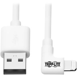 Eaton Tripp Lite Series USB-A to Right-Angle Lightning Sync/Charge Cable, MFi Certified - White, M/M, USB 2.0, 6 ft. (1.83 m)