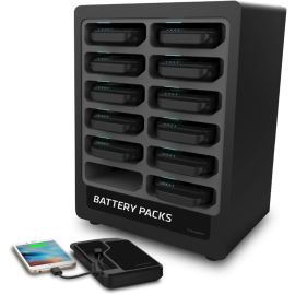 THE PORTABLE BATTERY DOCK CHARGING STATION (12) IS THE PERFECT CHARGING SOLUTION
