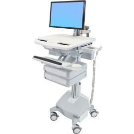 Ergotron StyleView Electric-Lift Cart with LCD Arm, LiFe Powered, 2 Drawers (1x2)