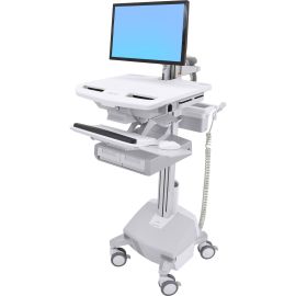 Ergotron StyleView Electric Lift Cart with LCD Arm, LiFe Powered, 2 Drawers (2x1)