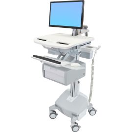 Ergotron StyleView Electric Lift Cart with LCD Arm, LiFe Powered, 1 Tall Drawer (1x1)