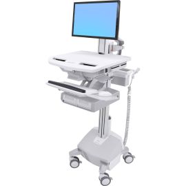 Ergotron StyleView Electric Lift Cart with LCD Pivot, LiFe Powered, 2 Drawers (2x1)