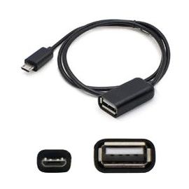 1FT MICRO-USB 2.0 (B) MALE TO USB 2.0 (A) FEMALE BLACK ON-THE-GO CABLE