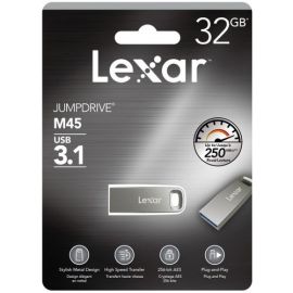 LEXAR 32GB JUMPDRIVE,M45,USB 3.1 SLVR