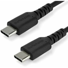 StarTech.com 1m USB C Charging Cable - Durable Fast Charge & Sync USB 2.0 Type C to C Charger Cord - TPE Jacket Aramid Fiber M/M 60W Black