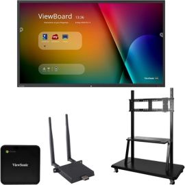 ViewSonic ViewBoard IFP7550-C2 - 4K Interactive Display, WiFi Adapter, Mobile Trolley Cart, Chromebox - 350 cd/m2 - 75