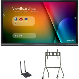 ViewSonic ViewBoard IFP6550-E4 - 4K Interactive Display with WiFi Adapter and Slim Trolley Cart - 350 cd/m2 - 65