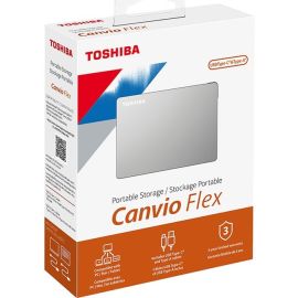 Toshiba-IMSourcing Canvio Flex HDTX110XSCAA 1 TB Portable Hard Drive - External - Silver