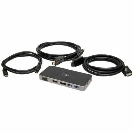 C2G Dual Monitor Docking Station Kit - Includes USB C Docking Station, 6ft HDMI Cable, and HDMI to DP Cables