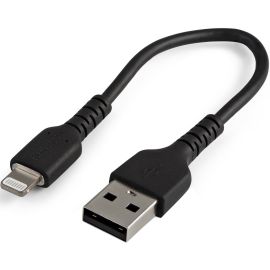 StarTech.com 6 inch/15cm Durable Black USB-A to Lightning Cable, Rugged Heavy Duty Charging/Sync Cable for Apple iPhone/iPad MFi Certified