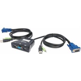 2-PORT MINI KVM SWITCH 2-PORT USB, AUDIO SUPPORT BLACK