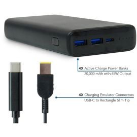 ADAPT4 ACTIVE CHARGE UPGRADE WITH LENOVO CONNECTORS - 4X 20,000 MAH ACTIVE CHARG
