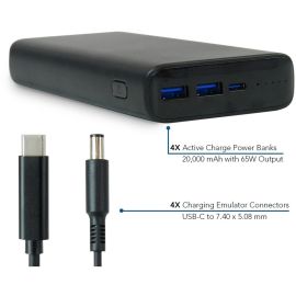 ADAPT4 ACTIVE CHARGE UPGRADE WITH DELL CONNECTORS - 4X 20,000 MAH ACTIVE CHARGE
