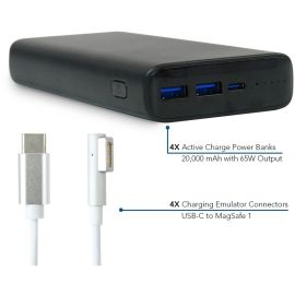 ADAPT4 ACTIVE CHARGE UPGRADE WITH APPLE MACBOOK CONNECTORS - 4X 20,000 MAH ACTIV