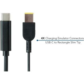 LENOVO EMULATOR CHARGING CABLES - 4-PACK OF USB-C TO RECTANGLE SLIM TIP EMULATOR