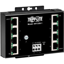 Tripp Lite by Eaton 8-Port Unmanaged Fast Industrial Ethernet Switch 10/100 Mbps Ruggedized -40 to 75C DIN/Wall Mount - TAA Compliant