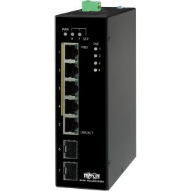 Tripp Lite by Eaton 5-Port Unmanaged Industrial Gigabit Ethernet Switch 10/100/1000 Mbps PoE+ 30W -10 to 60C 2 GbE SFP Slots DIN Mount - TAA Compliant